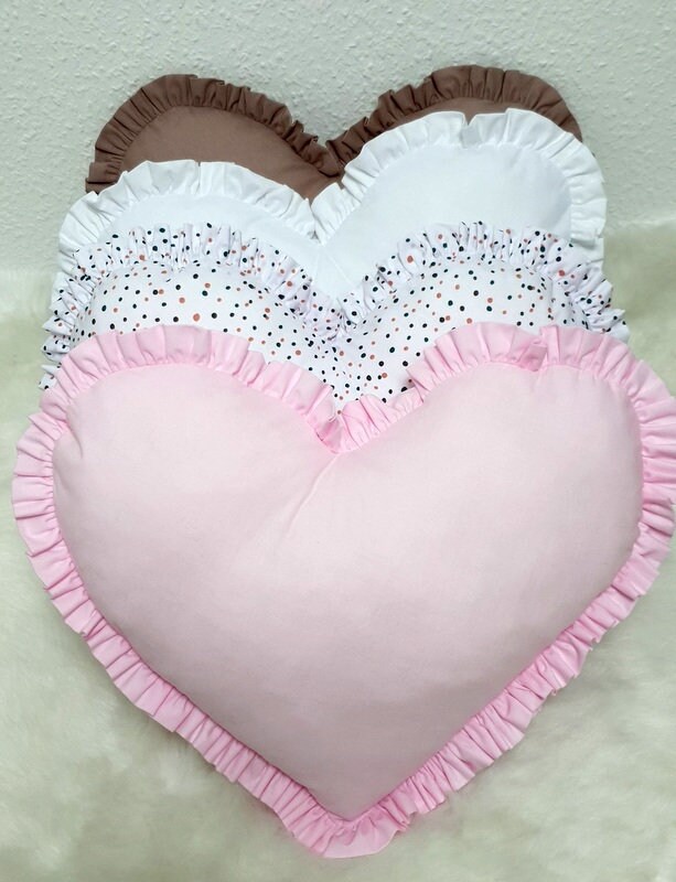 Pillow Heart Pillow Ruffle Heart Pillow Etsy