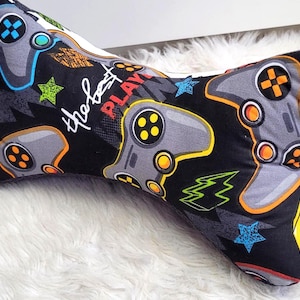 Personalized Reading Pillow | Handmade Cotton Reading Pillow | Custom Neck Pillow with Filling | Game Teenager Controller image 1