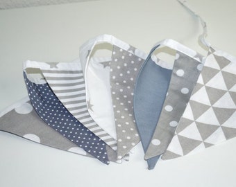 Pennant necklace garland birthday party children's party grey white