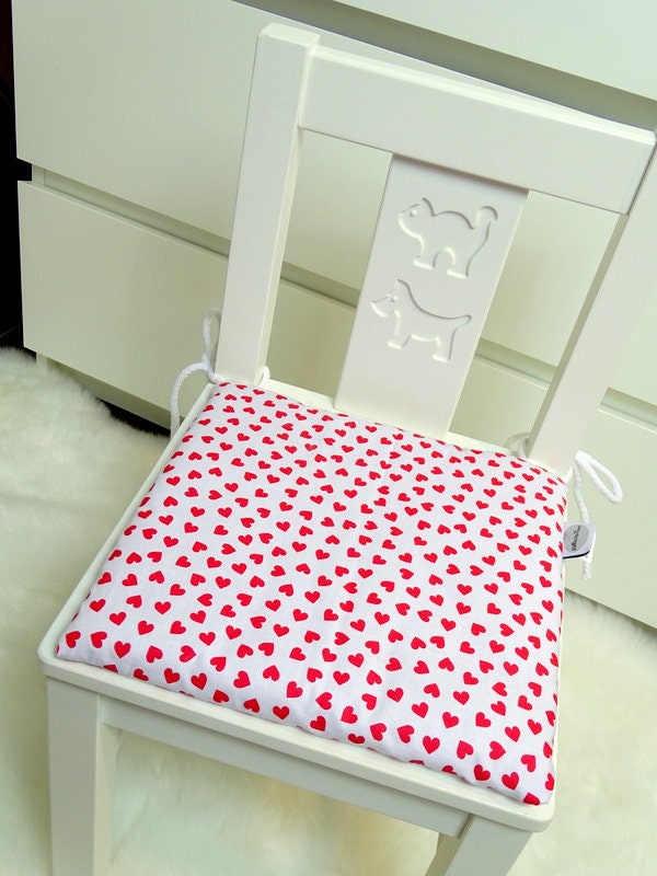 Chair Cushion Children's Chair Cushion Hearts Red Etsy