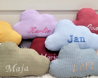 Cloud pillow with name Name pillow Pillow with name Cloud waffle fabric pajama party Children's party