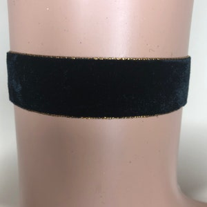 Velvet Chocker with Gold Edges  1” Wide