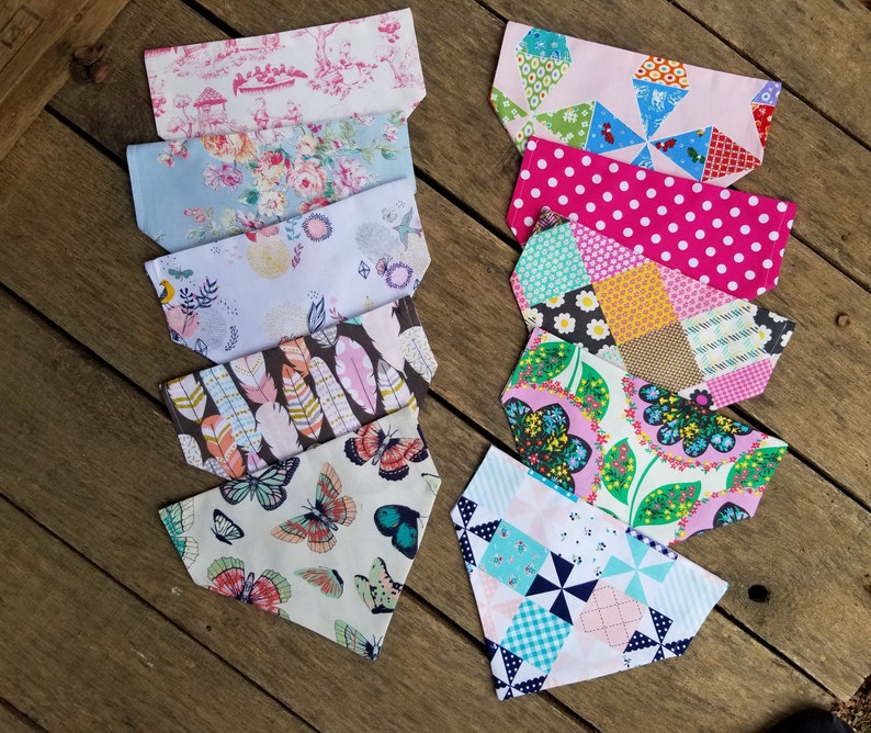 over-the-collar Dog or Cat Bandanas boutique fundraising slide on dog groomer Wholesale Lot of 100 mixed sizes pet boutique