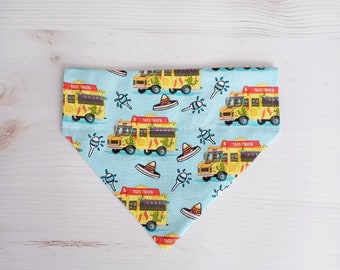 Cinco de Mayo dog or car bandana,  Slide-On, Over-the-Collar, READY TO SHIP foodie bandana, food truck bandana