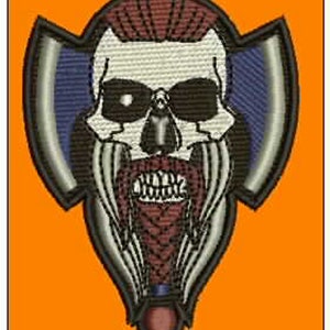 Devil skull embroidery design