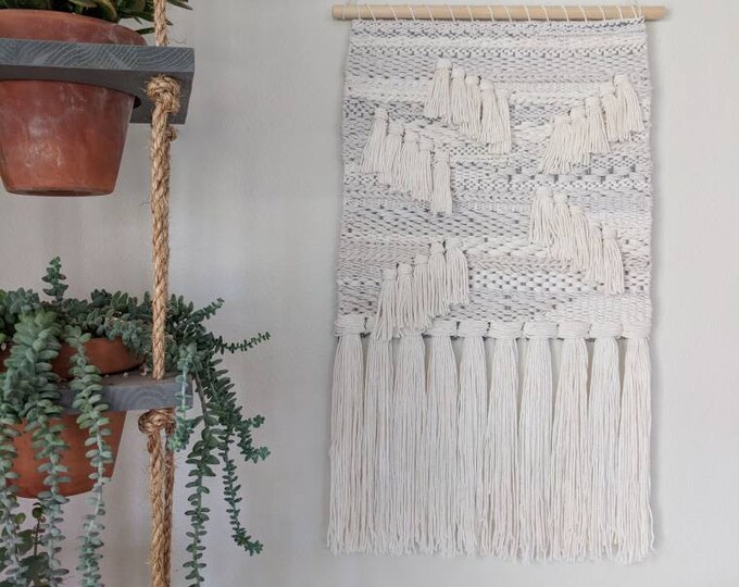 Woven White Wall Hanging White Wall Tapestry White and Etsy