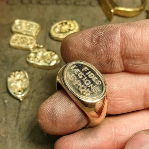 Fides Legione S.P.Q.R replica of original Roman legionary ring made in bronze as original (2nd-3rd century).