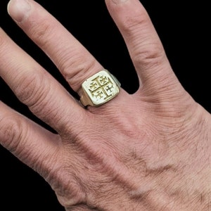 Godfrey of Bouillon Signet Ring, First Crusade, Principality of Jerusalem, Kingdom of Jerusalem, Replica of Original in Bronze.