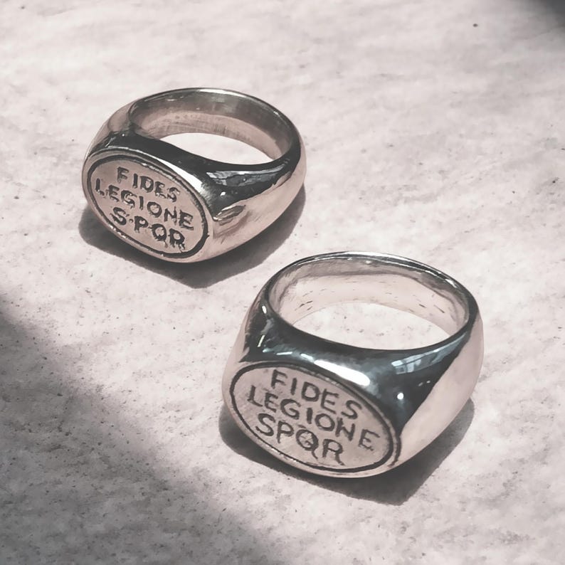 Legionaries Rings Fides Legione S.P.Q.R Replica of Original Roman Legionary Ring Made of ...