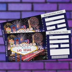 Las Vegas Bordkarte, druckbar, Sofort Download, Flugtickets, Geschenke für sie, Geschenke für ihn
