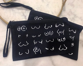 Muñequera de pecho, bolsa, billetera, teta, algodón, positividad corporal