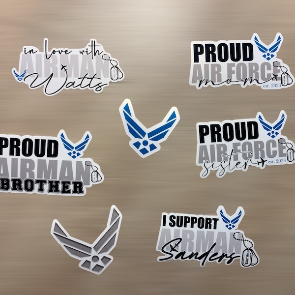 Air Force Support Sticker, Airforce Mom, Air Force Wife, Air Force Sister, Military, Air Force Brother, Airman, Laptop sticker, USAF