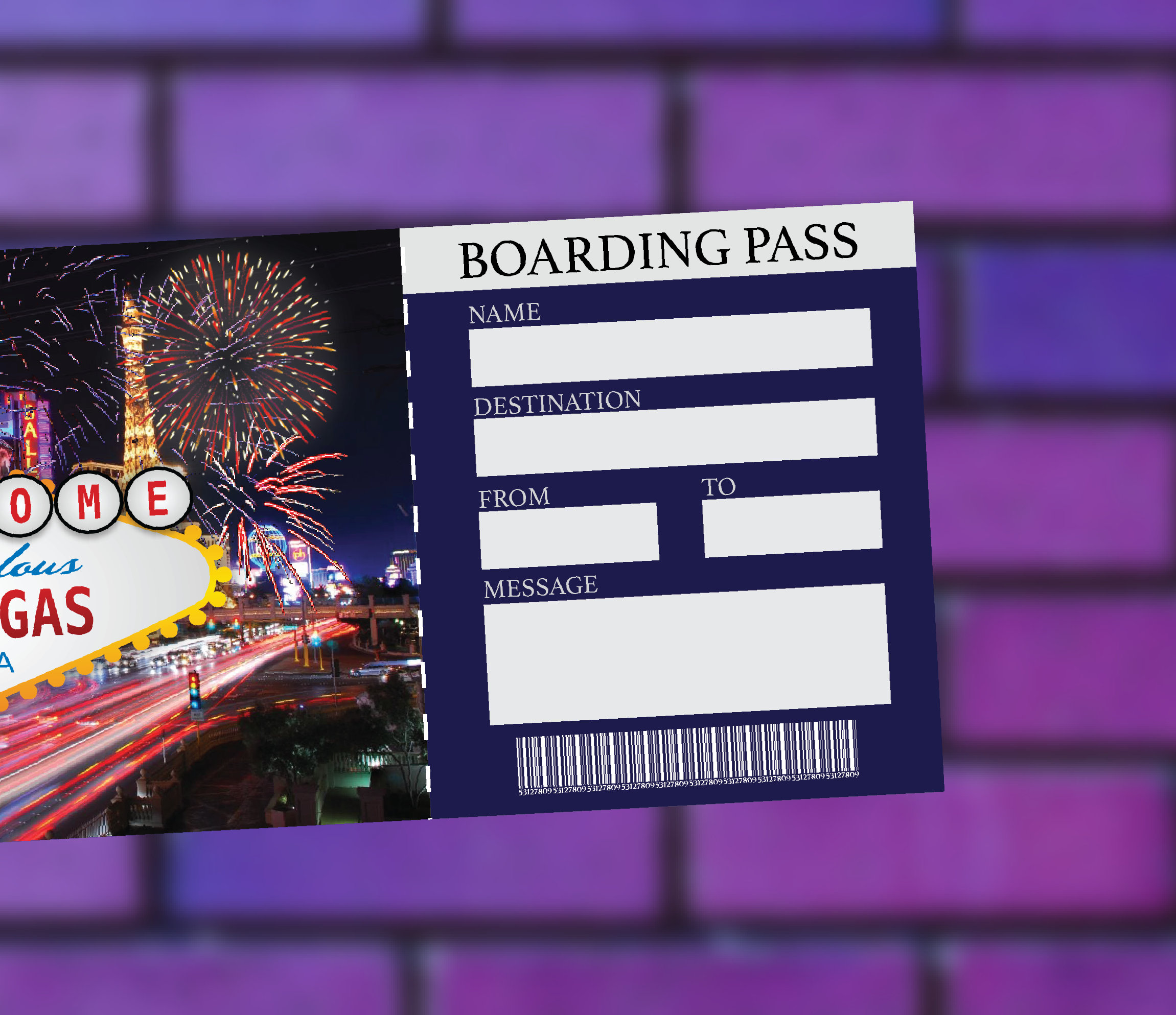 Las Vegas Boarding Pass Printable Instant Download Plane - Etsy