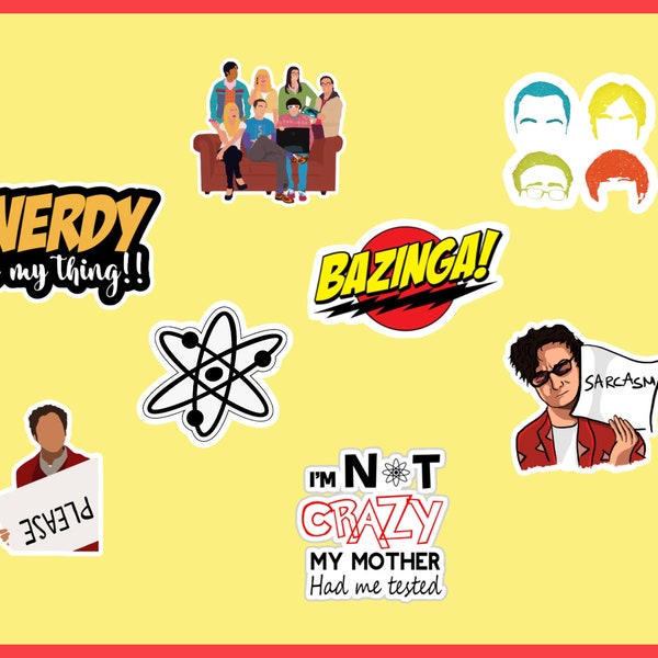Big Bang Theory  Sticker, Big Bang Theory Sticker, water bottle sticker, laptop sticker, car sticker, Bazinga, Nerds