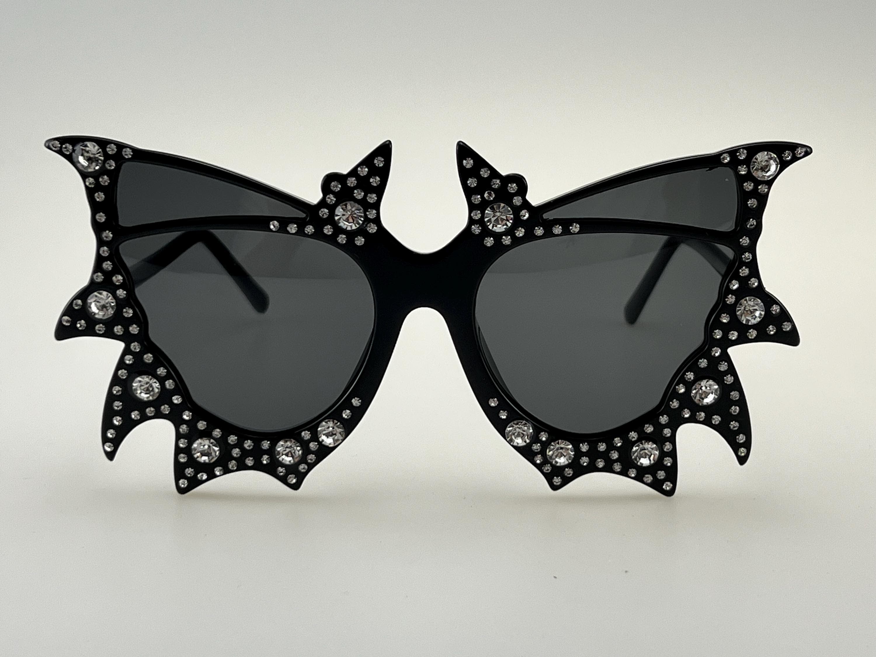 Bat Wing Sunglasses with Rhinestones