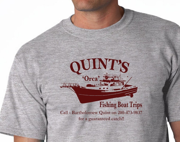 JAWS - Quints Boat Trips - Cult Classic Move Inspired Design - Hand Screen Printed
