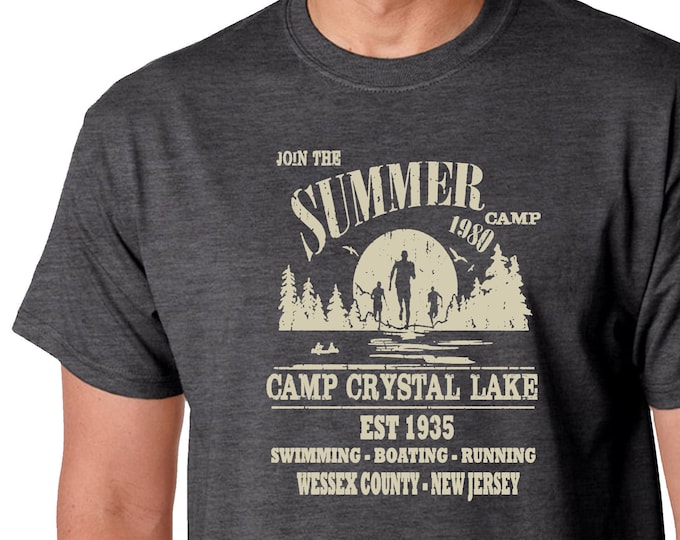 FRIDAY THE 13TH - Camp Crystal Lake - T-Shirt - Summer Camp - Horror - Screen Print - Unique Design - Small-XL
