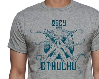 Cthulhu - T-shirt - Inspired -  H. P. Lovecraft - Screen Printed - A must for all Lovecraft Fans