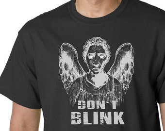 WEEPING ANGEL - Don't Blink - TV Show Inspired Design - Horror - T-shirt - Screen Print - Small-Xl