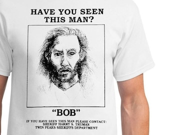 Twin Peaks - T- Shirt - 'BOB' - Leland Palmer - David Lynch - Cult TV/ Movie Inspired - Hand Screen Printed - Small - XL
