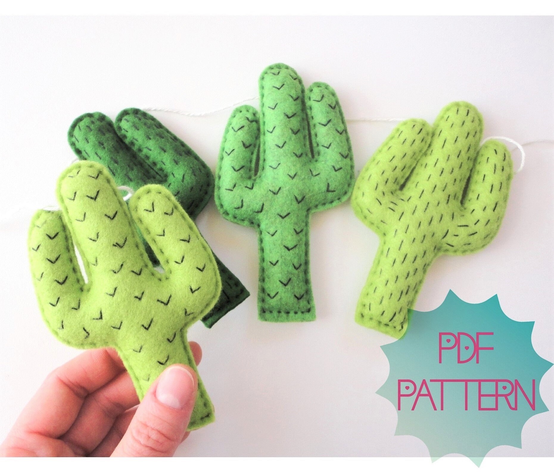Felt cactus pattern cactus templates PDF pattern no sewing | Etsy