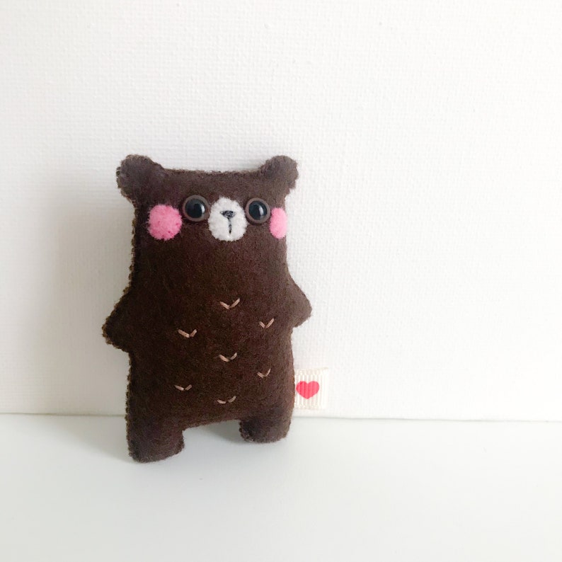 Brown teddy bear pocket hug, pocket pet, bear plushie, stuffed toy, woodland animals newborn photo prop first teddy handmade teddy cute gift image 5