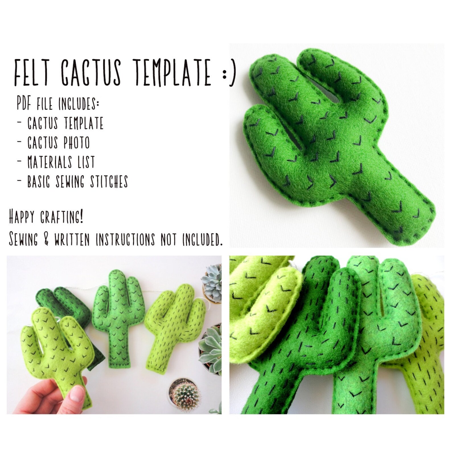 felt-cactus-pattern-cactus-templates-pdf-pattern-no-sewing-etsy