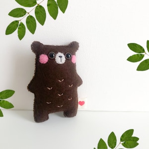 Brown teddy bear pocket hug, pocket pet, bear plushie, stuffed toy, woodland animals newborn photo prop first teddy handmade teddy cute gift image 1