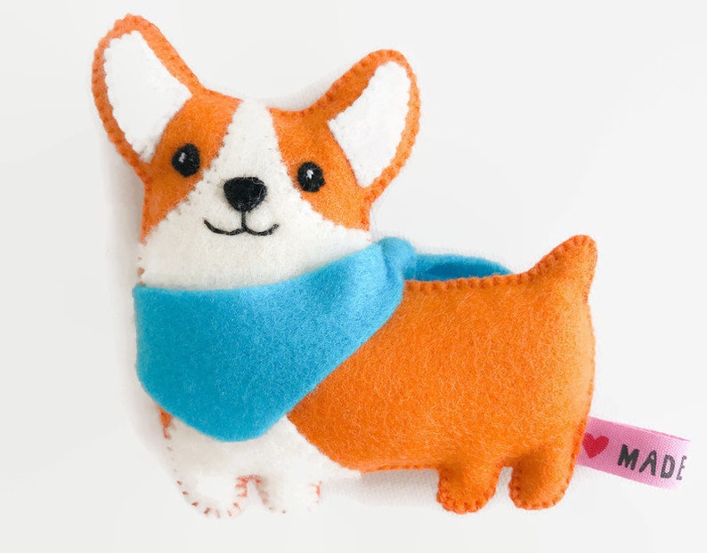 Felt corgi plush PDF template pattern dog ornament toy sewing pattern, kids crafts projects DIY sewing, stuffed animal, dog lover gift image 6