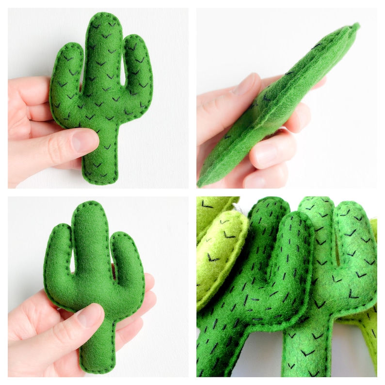 Felt Cactus Pattern Cactus Templates PDF Pattern No Sewing | Etsy