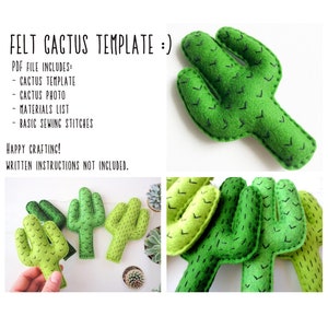 Felt Cactus Pattern Cactus Templates PDF Pattern Simple Sewing ...