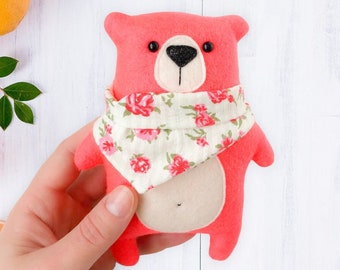 Juguete de oso de peluche, muñeca de oso peluche juguete de abrazo, criaturas del bosque de animales de peluche lindos animales viajan juguete bosque bebé ducha bosque vivero