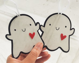 Friendly ghost Halloween decoration paper ornament, hanging decoration, wall decor, Halloween party, cardstock paper, tree ornaments