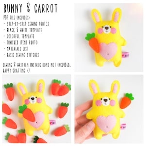 Felt Easter Bunny Sewing Pattern: Photo Tutorial (PDF Download)