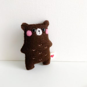 Brown teddy bear pocket hug, pocket pet, bear plushie, stuffed toy, woodland animals newborn photo prop first teddy handmade teddy cute gift image 7