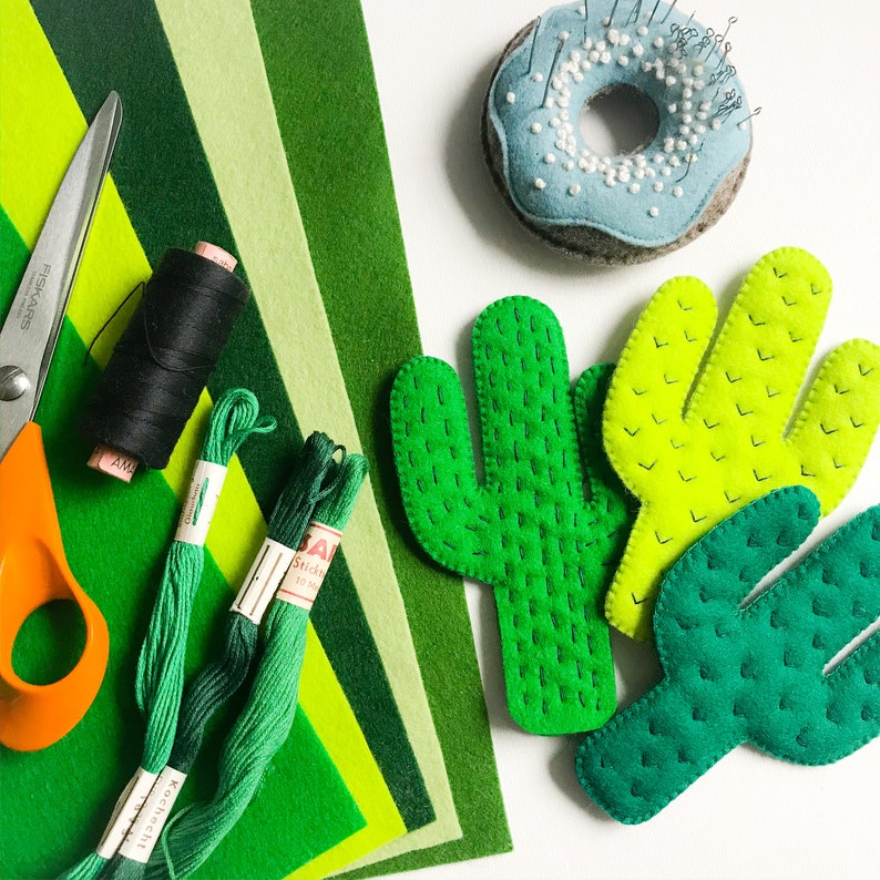 Felt Cactus Pattern Cactus Templates PDF Pattern No Sewing | Etsy