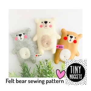 Felt Teddy Bear Sewing Pattern: DIY Stuffed Animal (PDF Tutorial)
