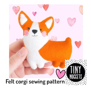 Mönster för sömnad av filtplysch av Corgi: DIY-hundprydnad (PDF-handledning)