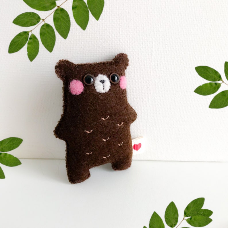 Brown teddy bear pocket hug, pocket pet, bear plushie, stuffed toy, woodland animals newborn photo prop first teddy handmade teddy cute gift image 8