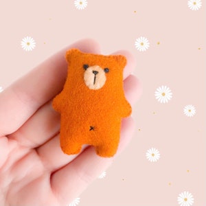 Miniature teddy bear, pocket friend, miniature animals, tiny teddy bear, small animals, woodland party, forest animals, felt ornament