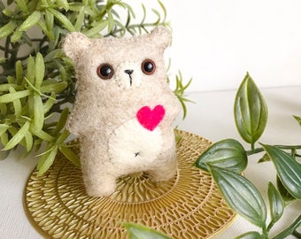 Peluche de osito beige, lindo abrazo de bolsillo de osito, mascota preocupante, peluche, juguete de apoyo emocional, guardería en el bosque, juguete para niños, regalo de baby shower