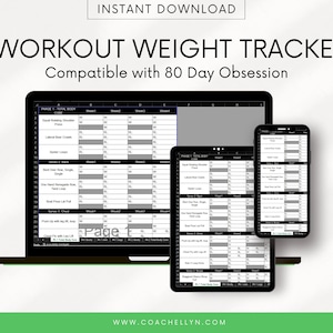 Excel Weight Tracker Excel - Compatible con 80 Day Obsession