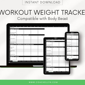 Weight Tracker Excel - Compatible with Body Beast