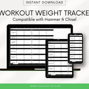 Weight Tracker Excel Spreadsheet - Compatible with Hammer & Chisel