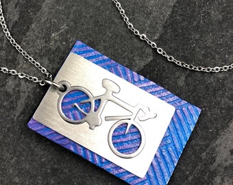 Hand Painted Road Bike Necklace | Bicycle Necklace | Bicycle Jewelry | Bike Jewelry | Bicycle Accessories | Cyclist Gift | Bicycle Gift