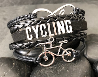 Black Bike Bracelet | Bicycle Gifts | Bicycle Bracelet | Bicycle Jewelry | Mountain Bike Jewelry | Bike Gift For Her | Bicycle Accessories