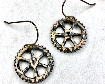 Chainring Bicycle Earrings | Bicycle Jewelry | Bike Earrings | Bike Earrings | Gear Earrings | Bicycle Gifts | Bicycle Art | Steampunk