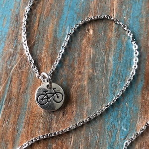 Simple Bicycle Necklace w/Stainless Steel Chain