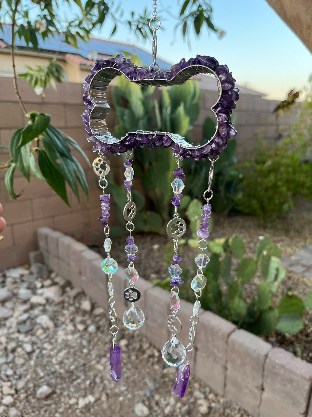 Amethyst Rainbow Bridge Suncatcher Dog Memorial Crystal Etsy