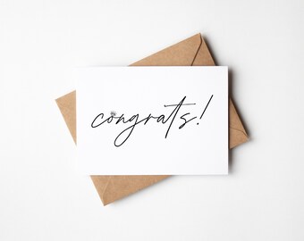 Congratulations Engagement Greeting Card with Envelope, 4-1/4" x 5-1/2"